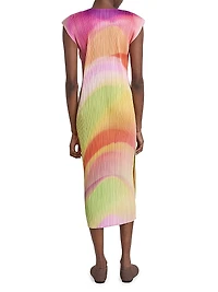 Groove Pleated Ombré Midi-Dress