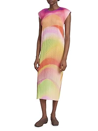 Groove Pleated Ombré Midi-Dress
