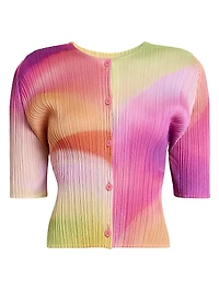 Groove Pleated Ombré Cardigan