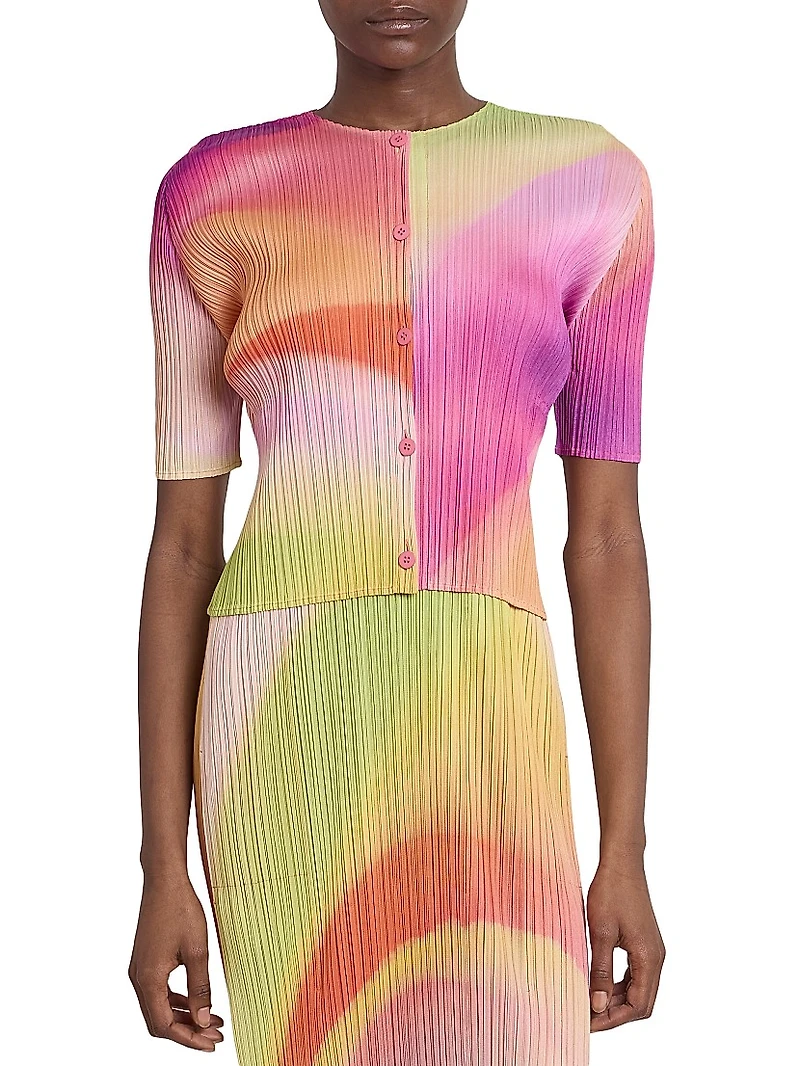 Groove Pleated Ombré Cardigan