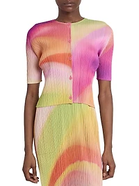 Groove Pleated Ombré Cardigan