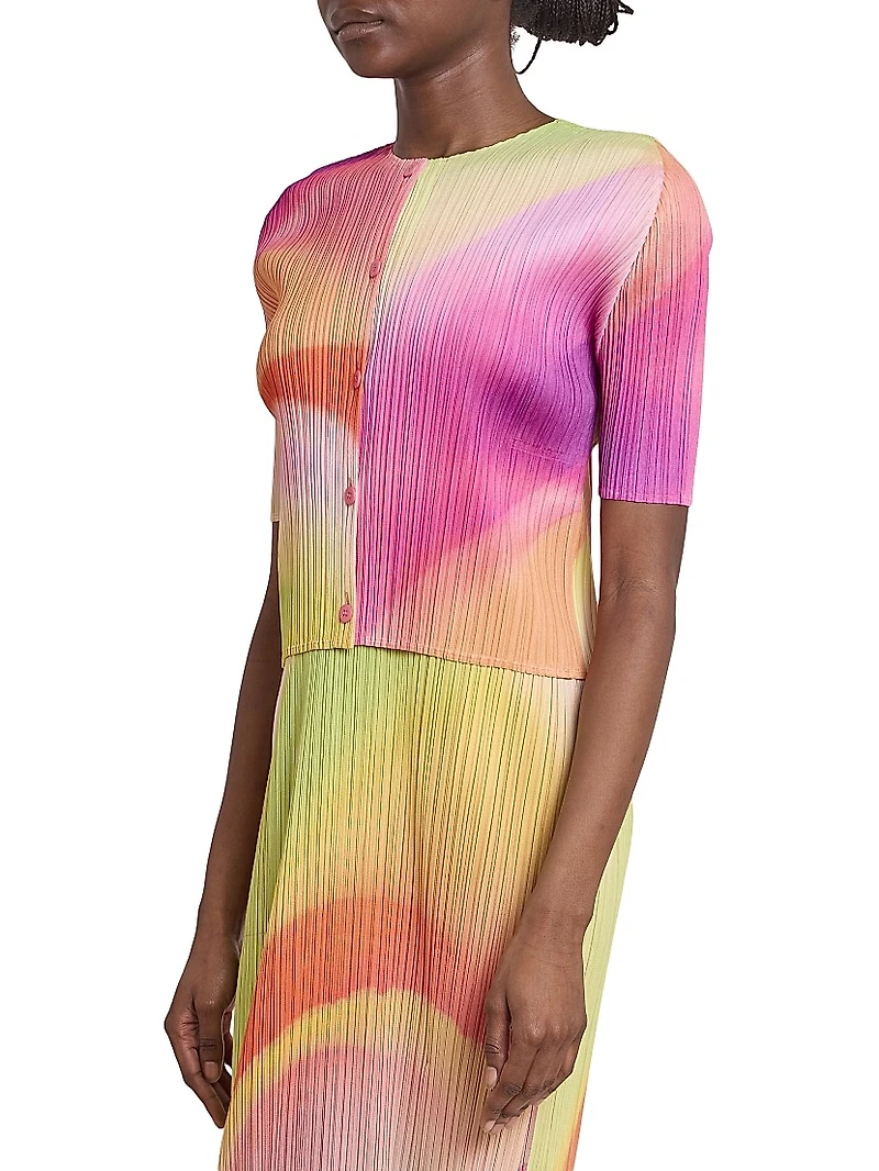 Groove Pleated Ombré Cardigan