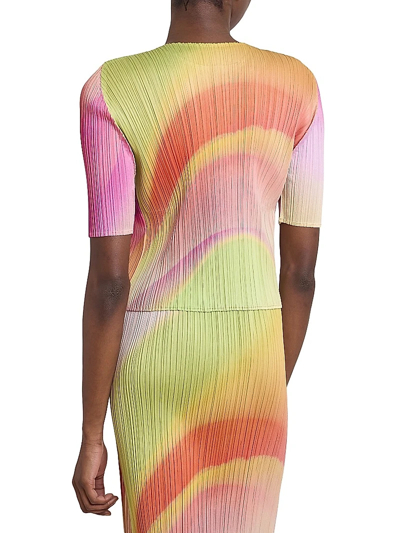 Groove Pleated Ombré Cardigan