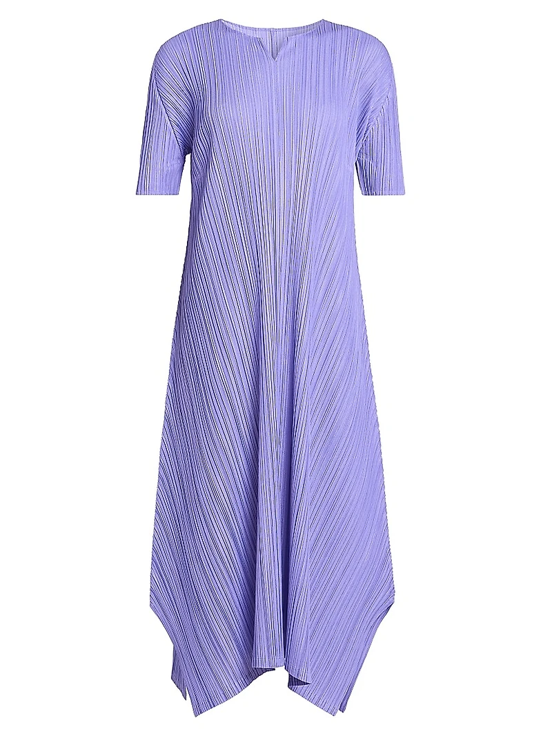 Mellow Pleated Handkerchief Midi-Dress