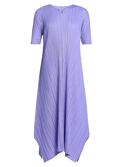 Mellow Pleated Handkerchief Midi-Dress