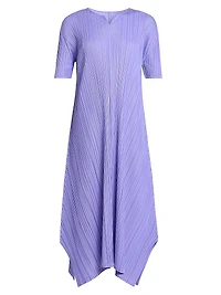 Mellow Pleated Handkerchief Midi-Dress