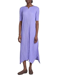 Mellow Pleated Handkerchief Midi-Dress