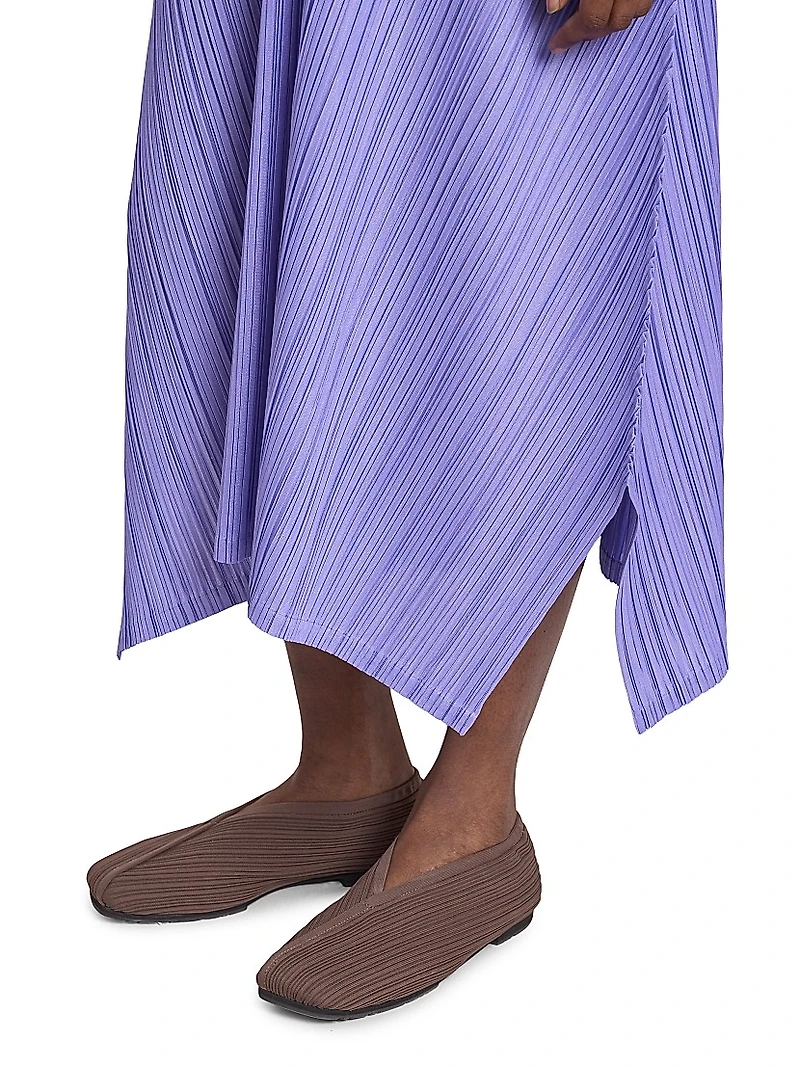 Mellow Pleated Handkerchief Midi-Dress