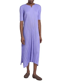 Mellow Pleated Handkerchief Midi-Dress