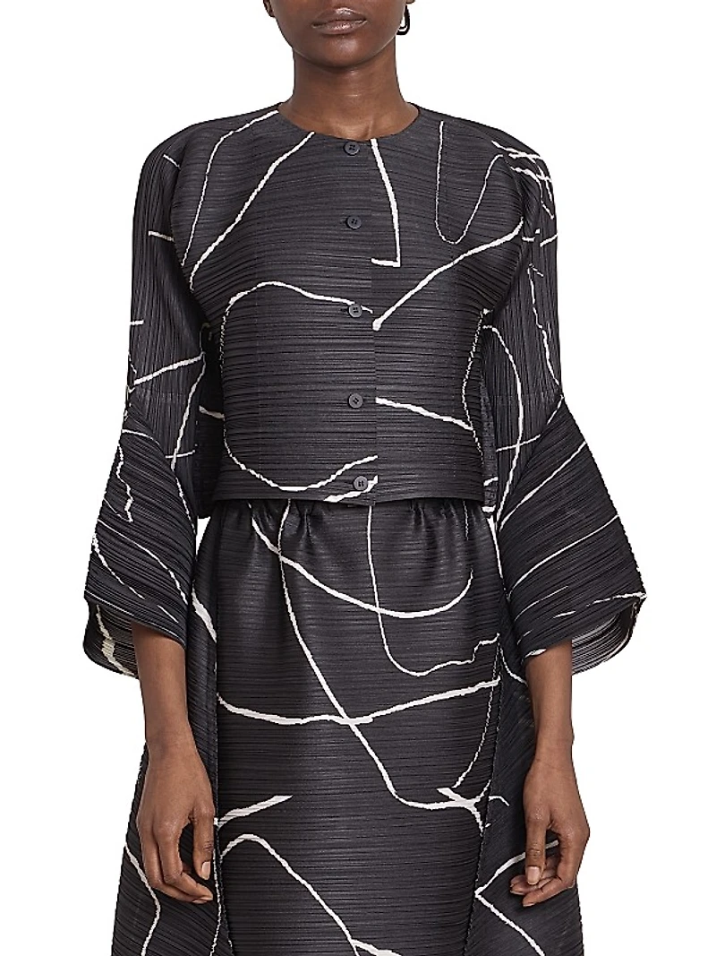 Pause Pleated Crop Cardigan