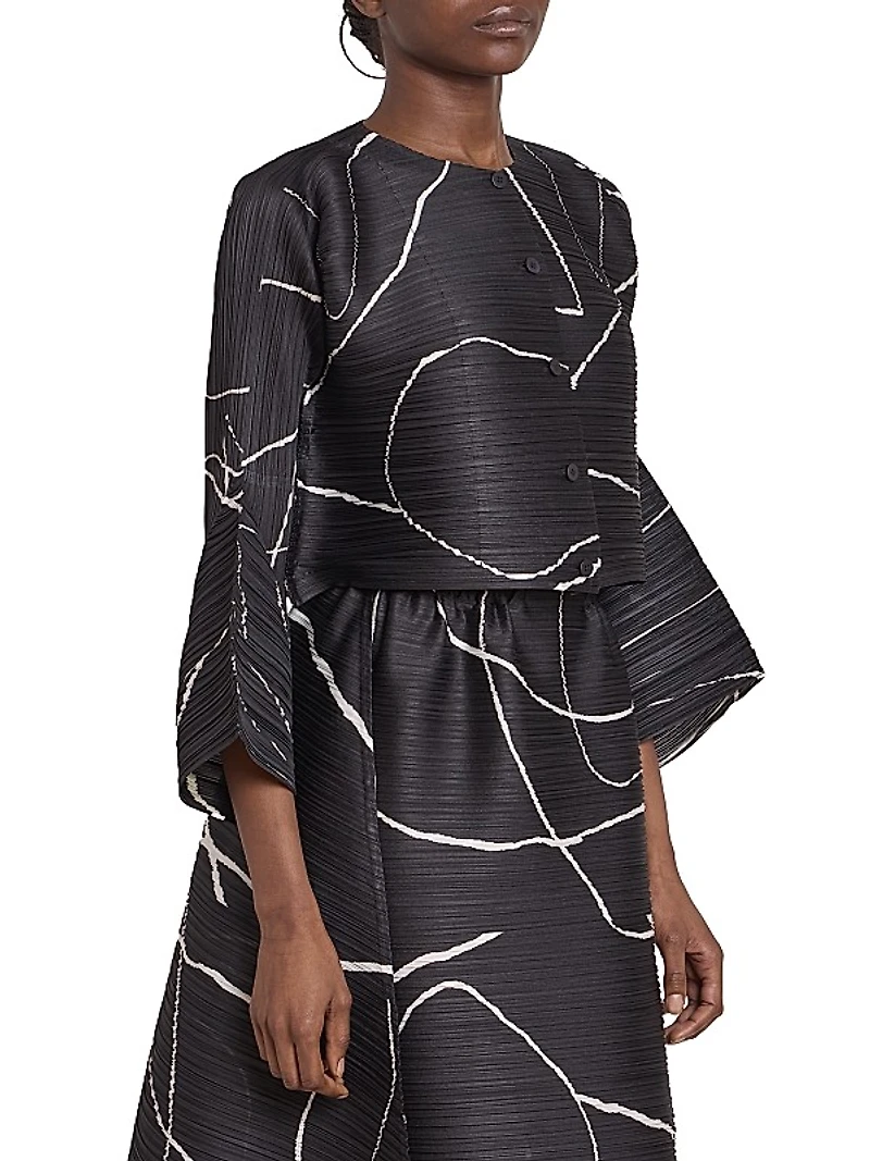 Pause Pleated Crop Cardigan