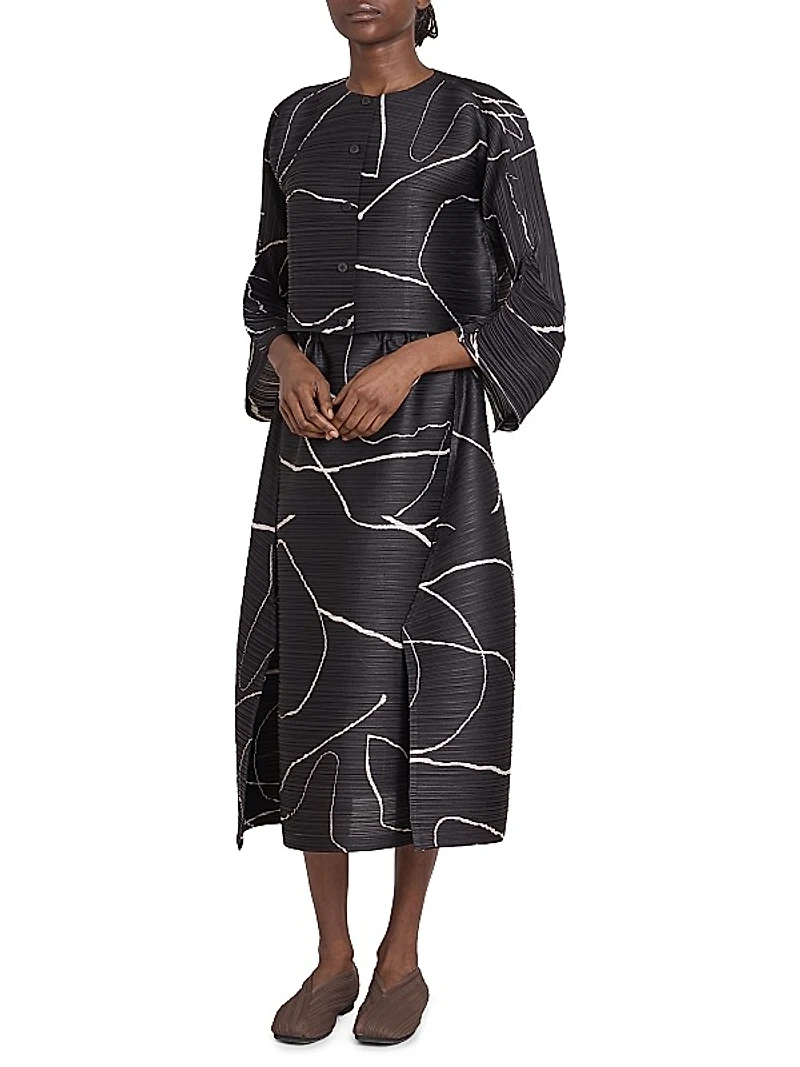 Pause Pleated Crop Cardigan