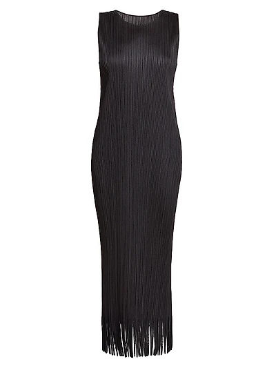 Wave Pleated Midi-Dress