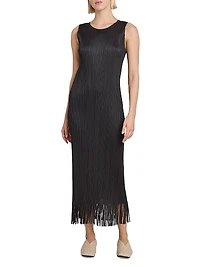 Wave Pleated Midi-Dress