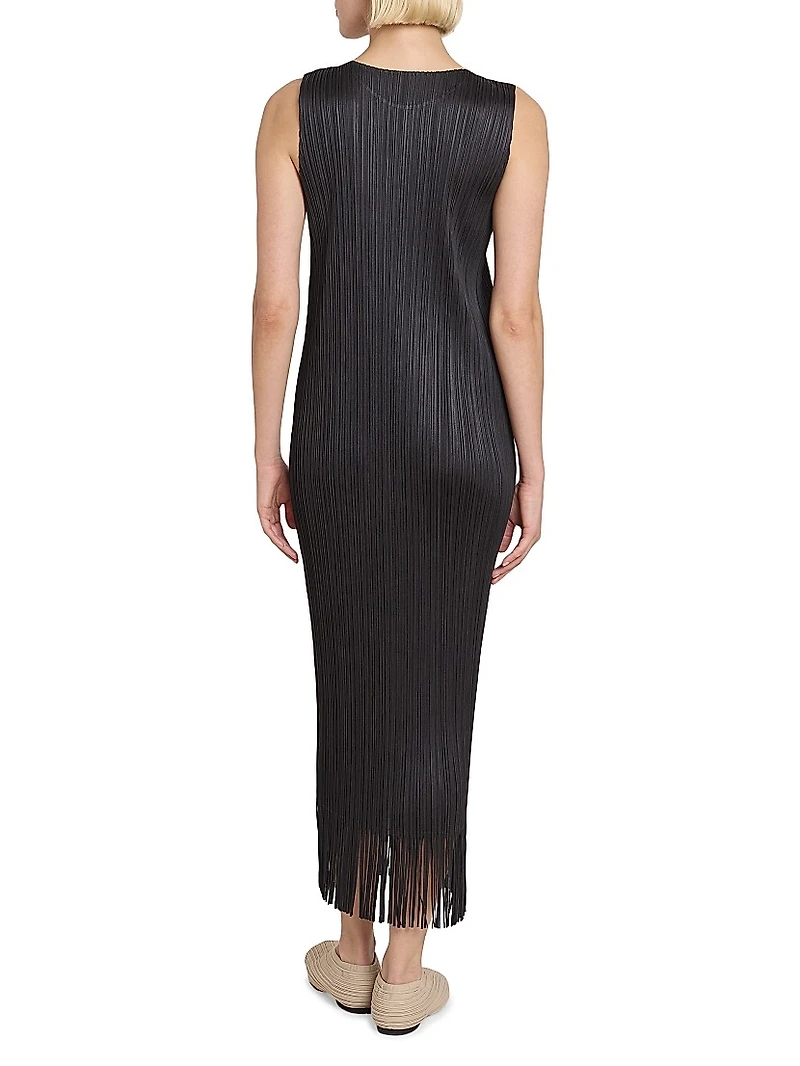 Wave Pleated Midi-Dress
