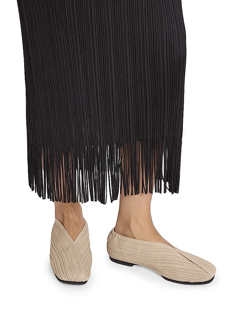 Wave Pleated Midi-Dress
