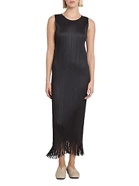 Wave Pleated Midi-Dress