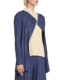 Mellow Pleated Open-Front Coat