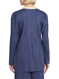 Mellow Pleated Open-Front Coat