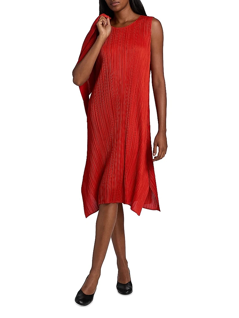 Monthly Colors: July Plissé Knee-Length Dress