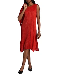 Monthly Colors: July Plissé Knee-Length Dress