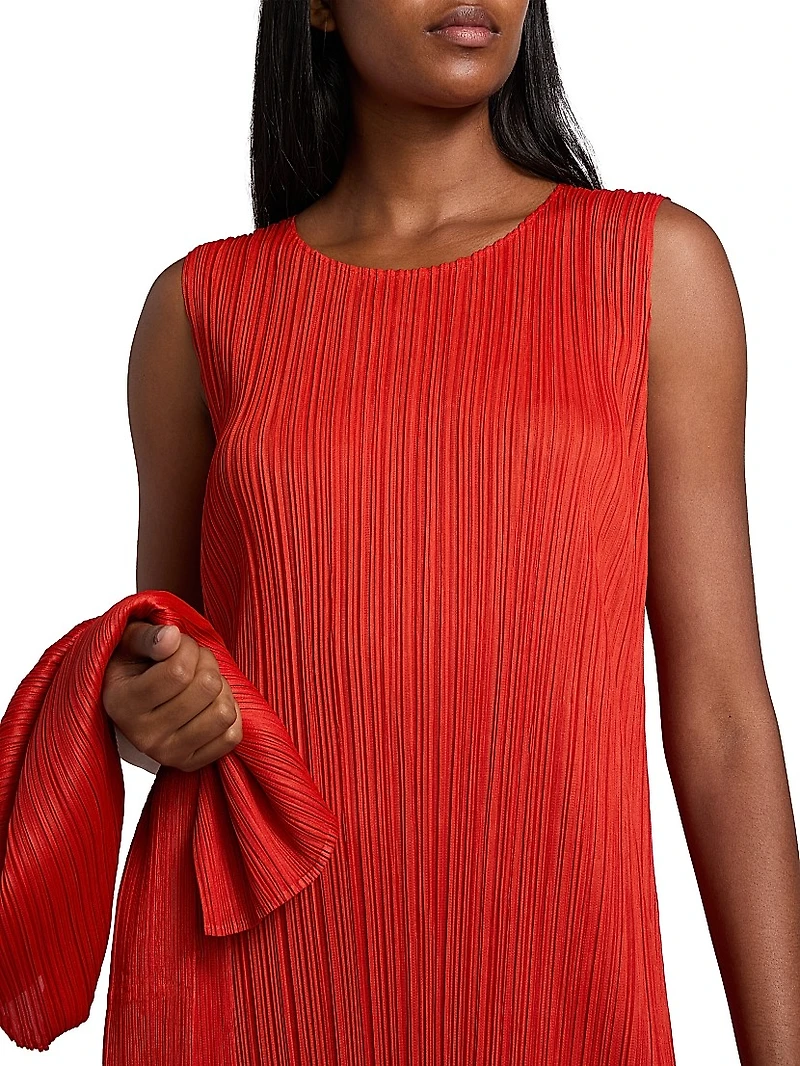 Monthly Colors: July Plissé Knee-Length Dress