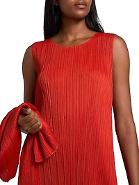 Monthly Colors: July Plissé Knee-Length Dress