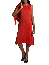 Monthly Colors: July Plissé Knee-Length Dress