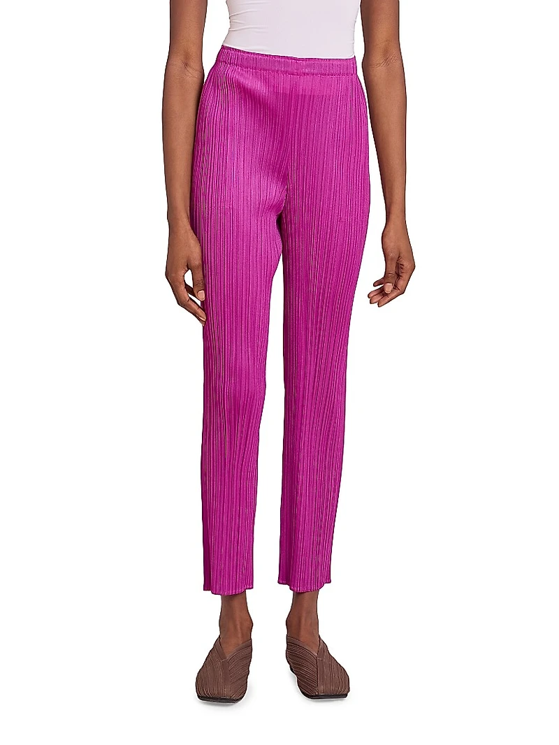 Monthly Colors: September Pleated Straight-Leg Pants