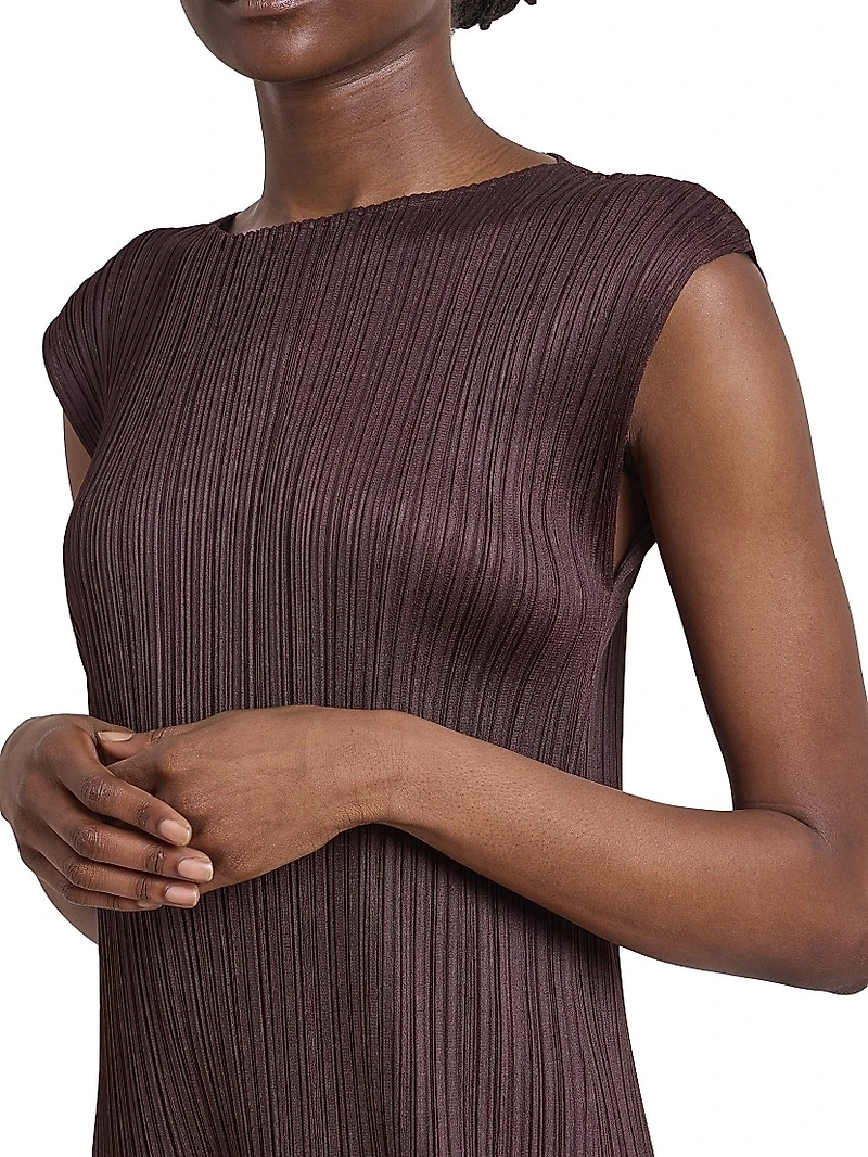 Leap Pleated Asymmetric Midi-Dress