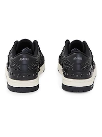 Crystal-Studded Skel Top Leather Sneakers