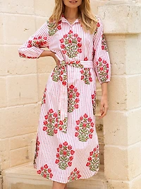 Poppy Stripe Corfu Dress