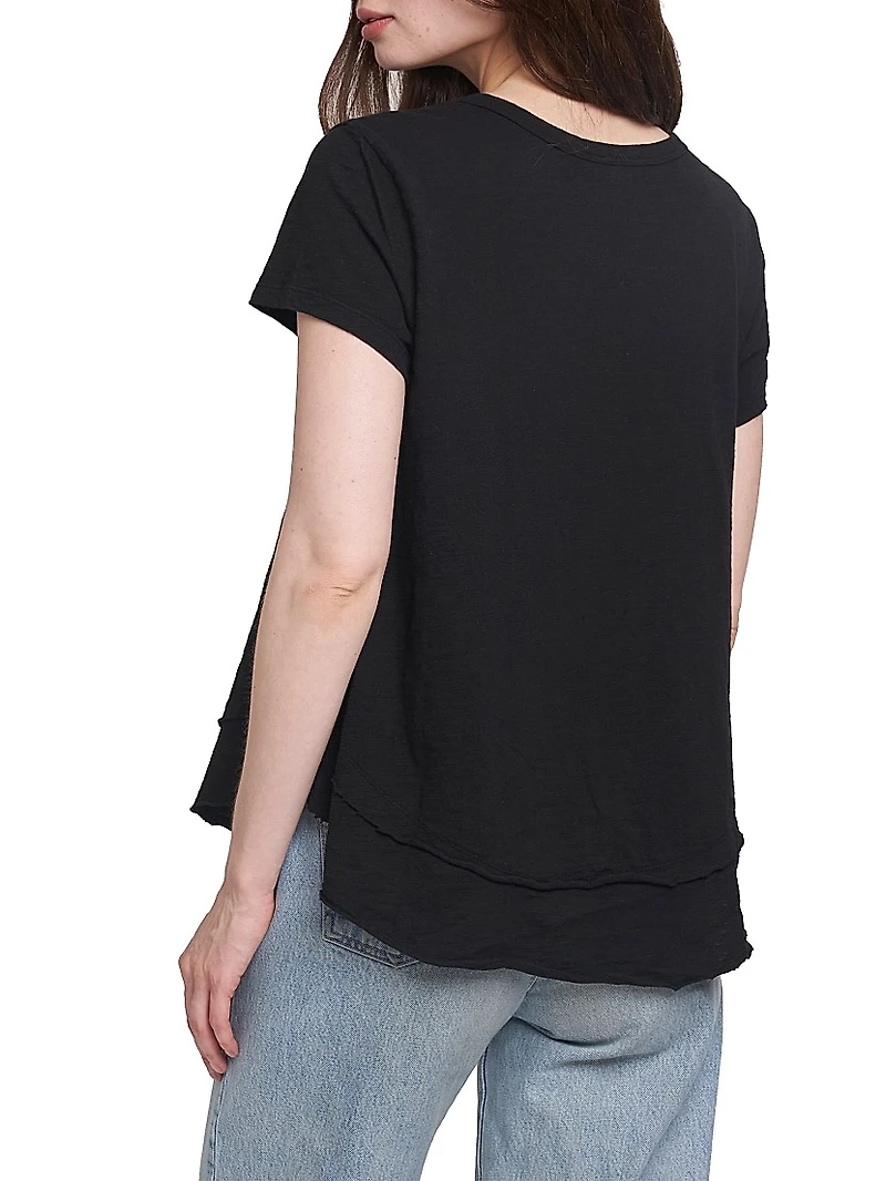 Mock Layer Raw Hem Tee