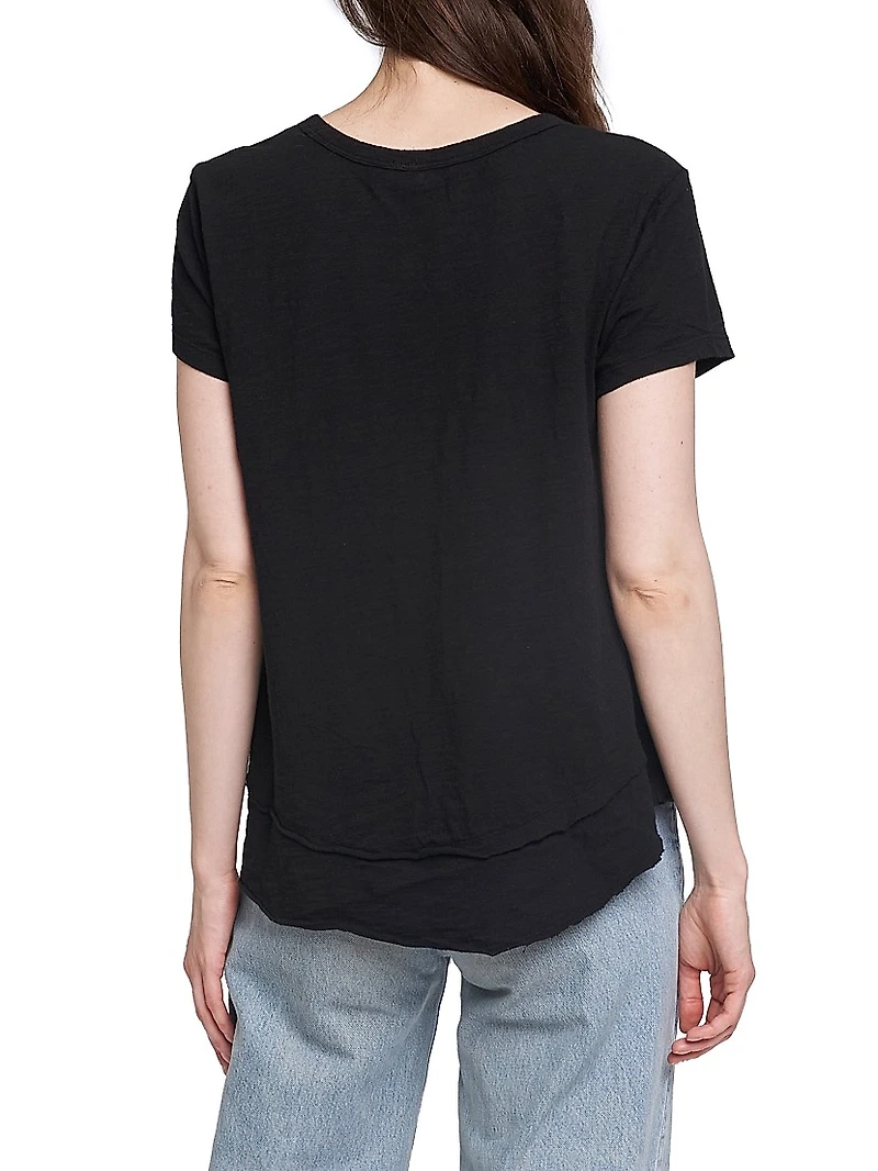 Mock Layer Raw Hem Tee