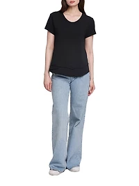 Mock Layer Raw Hem Tee