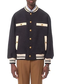 Cotton Tweed Bomber Jacket