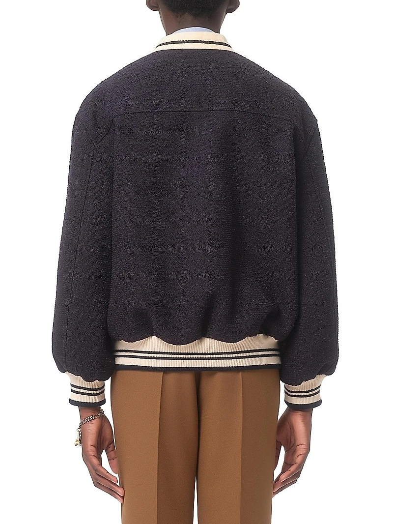 Cotton Tweed Bomber Jacket