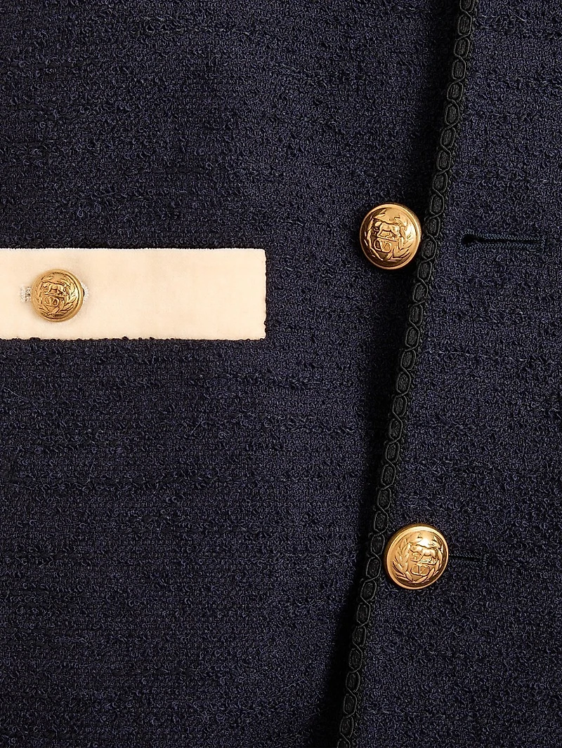 Cotton Tweed Bomber Jacket