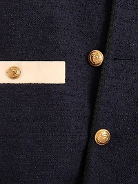 Cotton Tweed Bomber Jacket