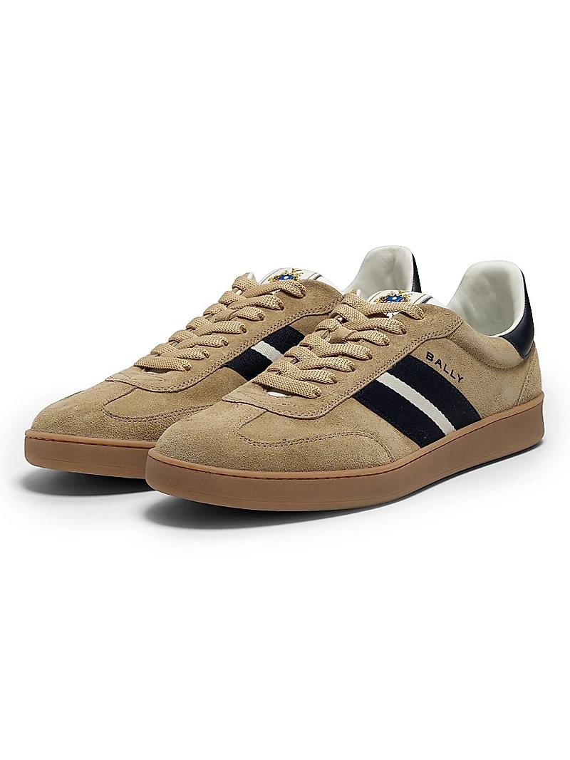 Roget Retro Crest Suede Low-Top Sneakers