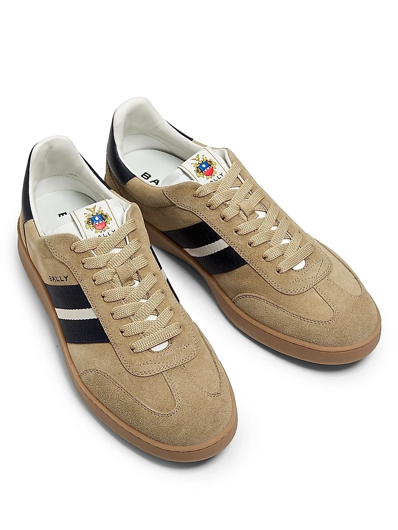 Roget Retro Crest Suede Low-Top Sneakers