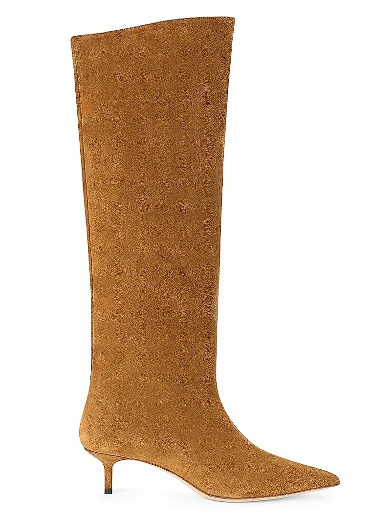 Sebastian 50MM Suede Kitten-Heel Boots