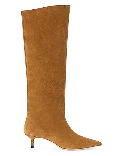 Sebastian 50MM Suede Kitten-Heel Boots