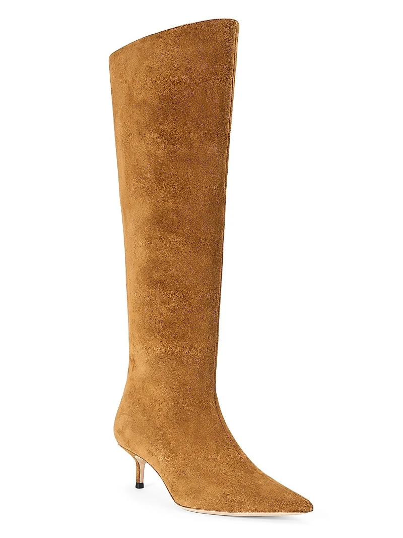 Sebastian 50MM Suede Kitten-Heel Boots