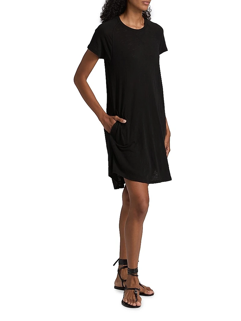 Slub Jersey Short Sleeve Baseball Dress