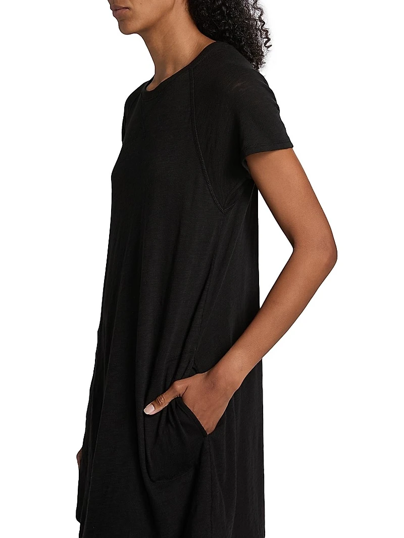 Slub Jersey Short Sleeve Baseball Dress