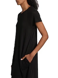 Slub Jersey Short Sleeve Baseball Dress