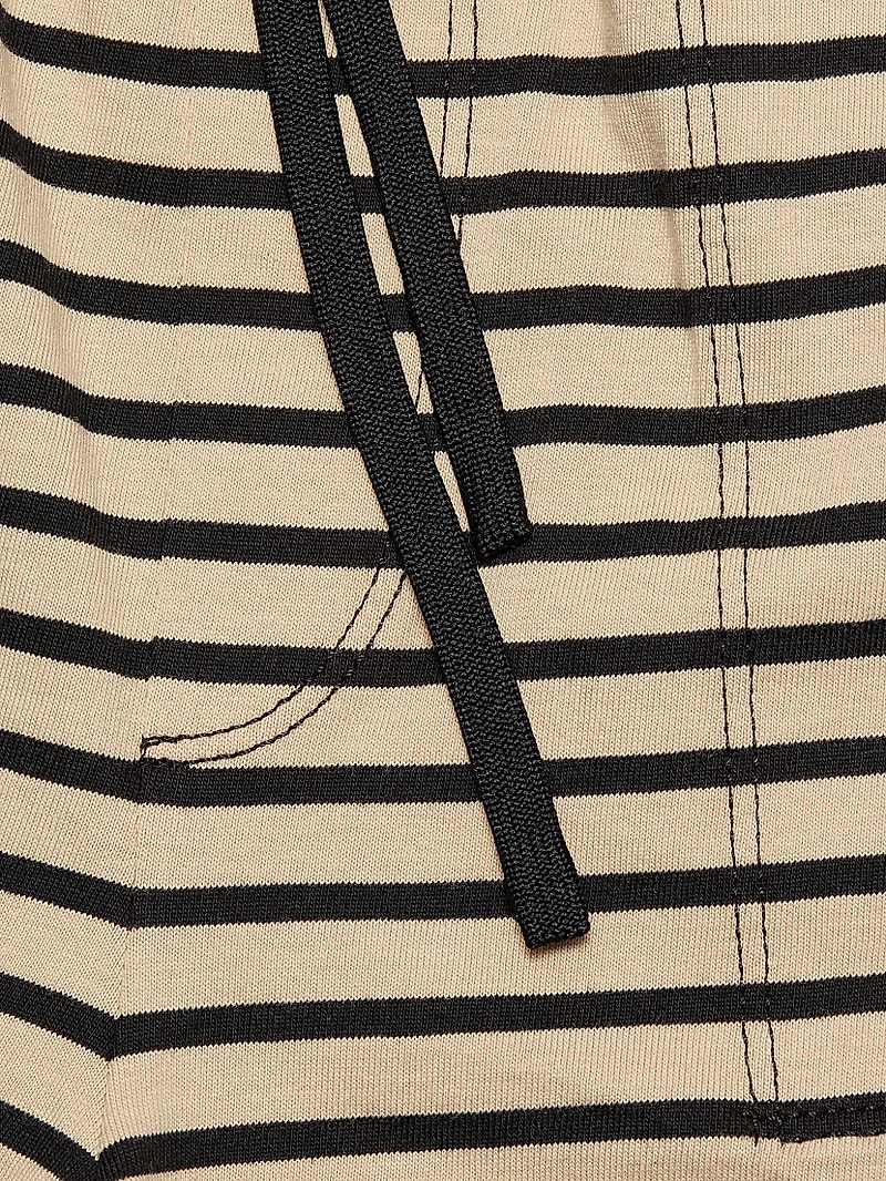 Striped Heavyweight Jersey Drawstring Shorts