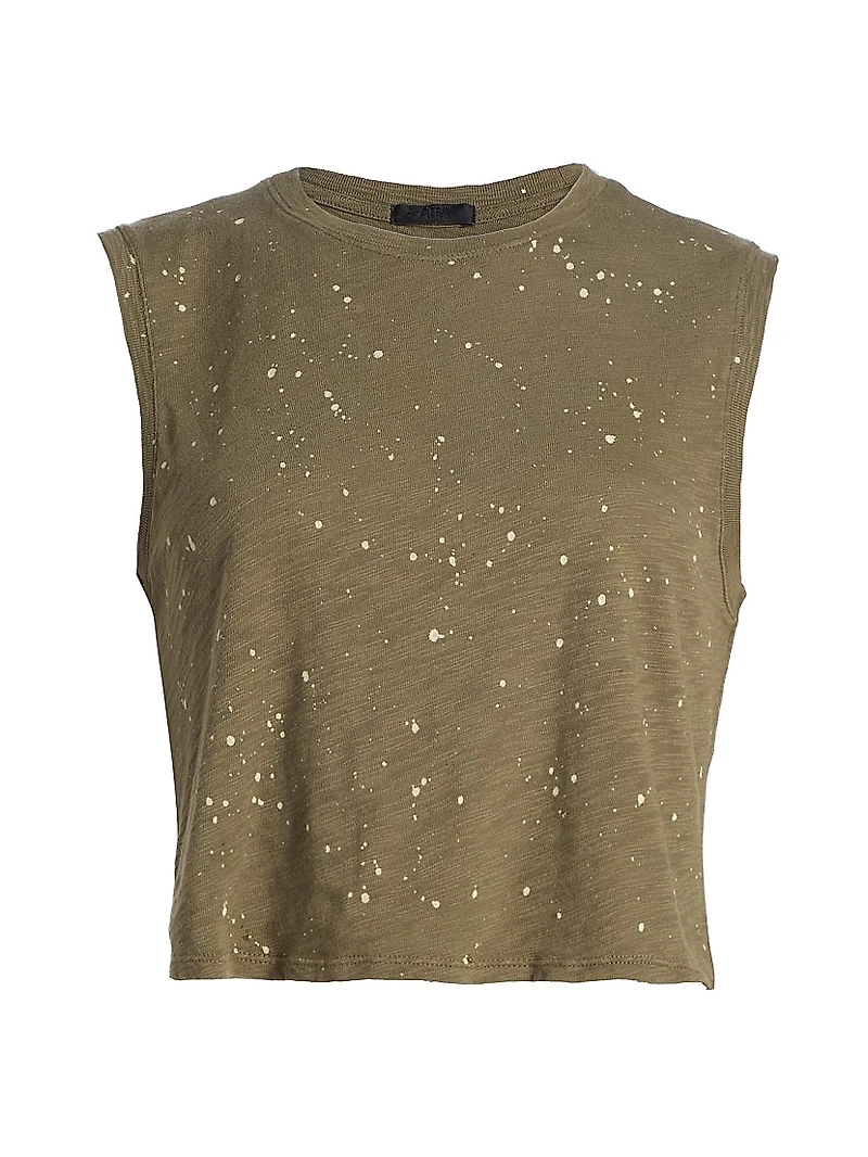 Paint Splatter Cropped Sleeveless Top