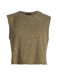 Paint Splatter Cropped Sleeveless Top